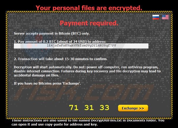 citroni ransomware payment page
