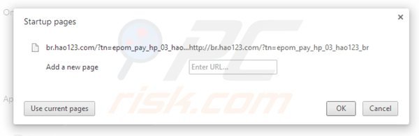Removing hao123.com from Google Chrome homepage
