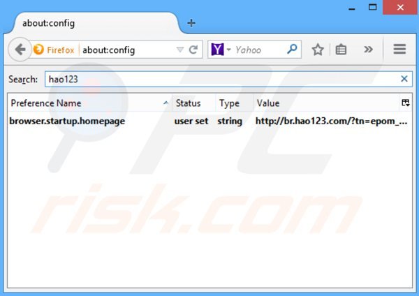 Removing hao123.com from Mozilla Firefox default search engine