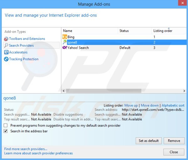 Removing istartsurf.com from Internet Explorer default search engine