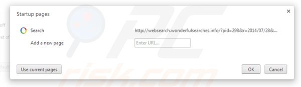 Removing websearch.wonderfulsearches.info from Google Chrome homepage