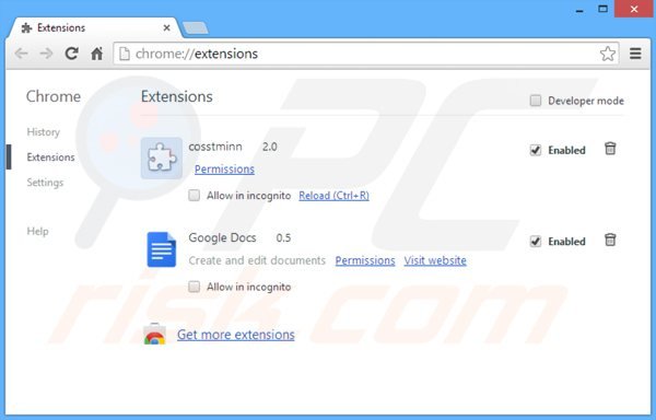 Removing browsers apps + ads from Google Chrome step 2