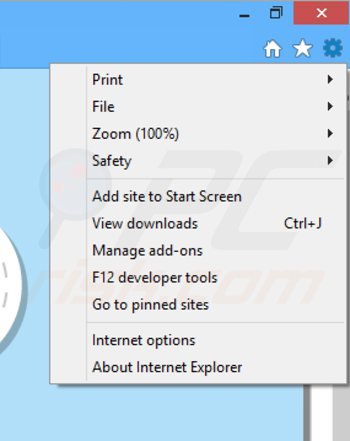 Removing contexttrue ads from Internet Explorer step 1