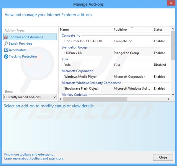 Removing edeals from Internet Explorer step 2