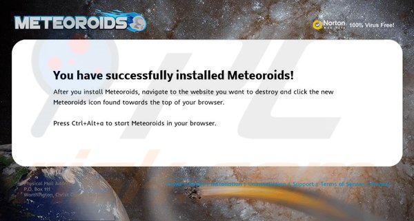 Meteoroids adware