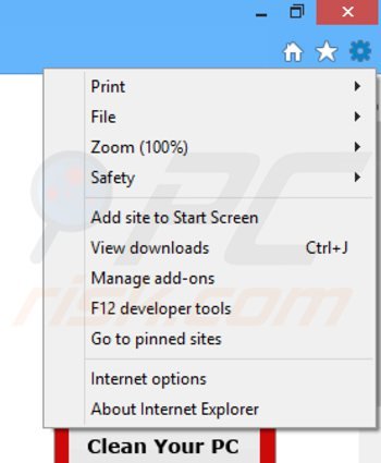 Removing monkeytize ads generating plugins from Internet Explorer step 1