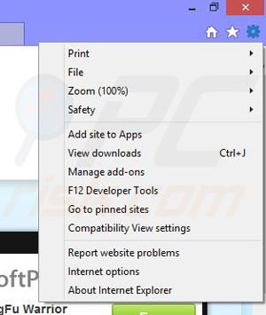 Removing OneSoftPerDay ads from Internet Explorer step 1