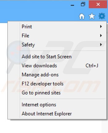 Removing picrec ads from Internet Explorer step 1