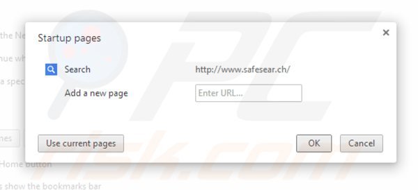 Removing safesear.ch from Google Chrome homepage