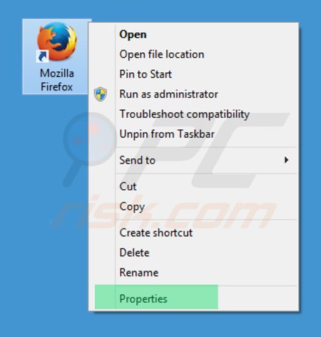 Removing safesear.ch from Mozilla Firefox shortcut target