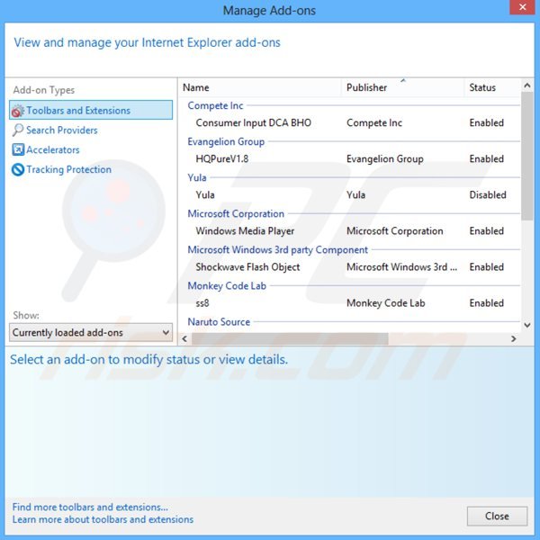 Removing salus ads from Internet Explorer step 2