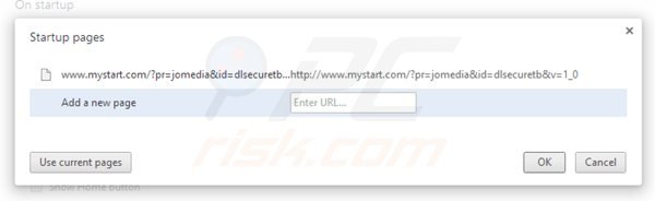 Removing dlsecure redirect from Google Chrome homepage
