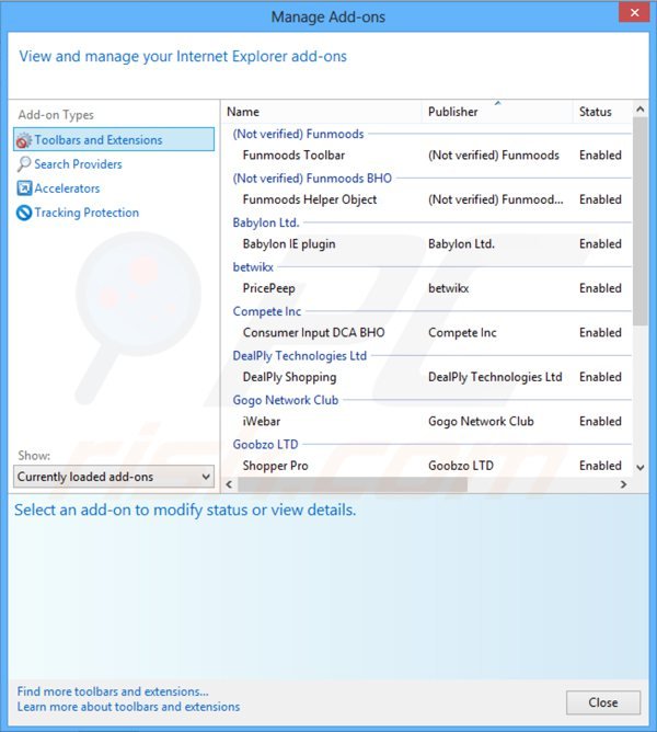 Removing mysearchs toolbar from Internet Explorer extensions
