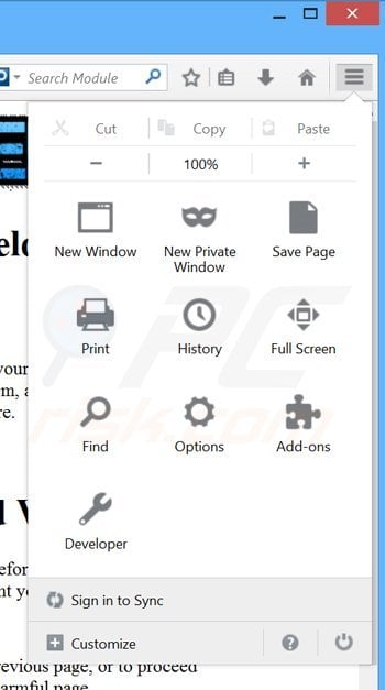 Removing SurfShield ads from Mozilla Firefox step 1