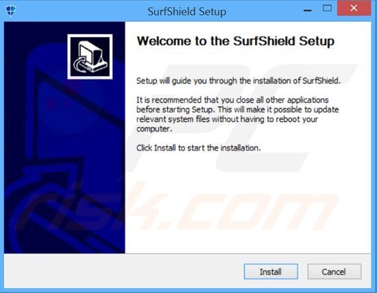 SurfShield adware installation setup