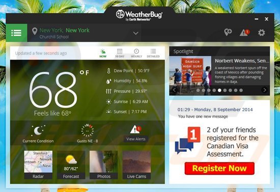 WeatherBug desktop widget