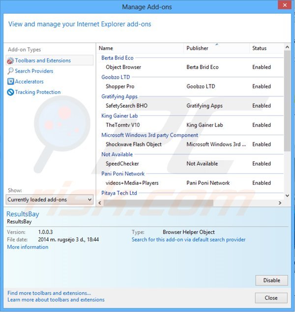 Removing Web Guard ads from Internet Explorer step 2