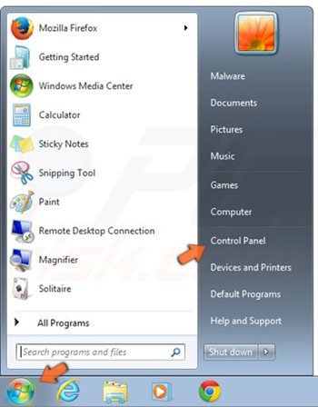 windows 7 - accessing Control Panel