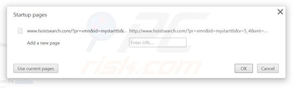 Removing hoistsearch.com from Google Chrome homepage