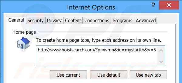 Removing hoistsearch.com from Internet Explorer homepage
