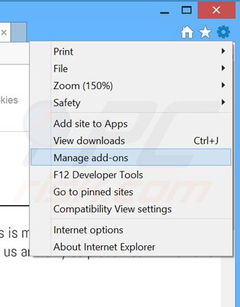 Removing offersbycontext ads from Internet Explorer step 1