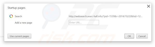 Removing websearch.searc-hall.info from Google Chrome homepage