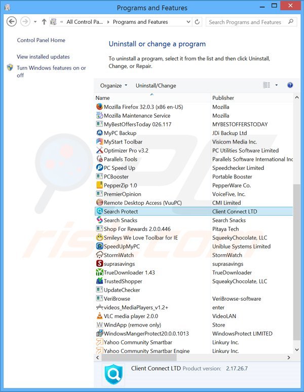 search.conduit.com browser hijacker uninstall via Control Panel