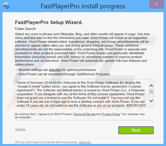 wordproser adware installer
