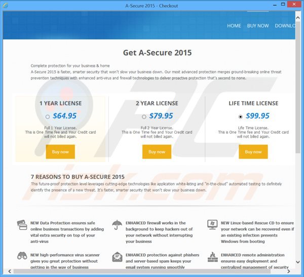 rogue website used to promote a-secure 2015 fake antivirus
