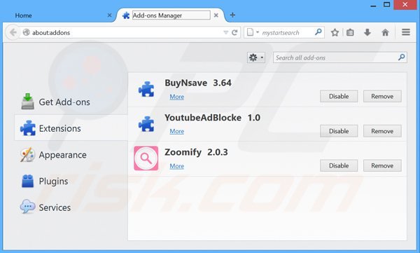 Removing buynsave ads from Mozilla Firefox step 2