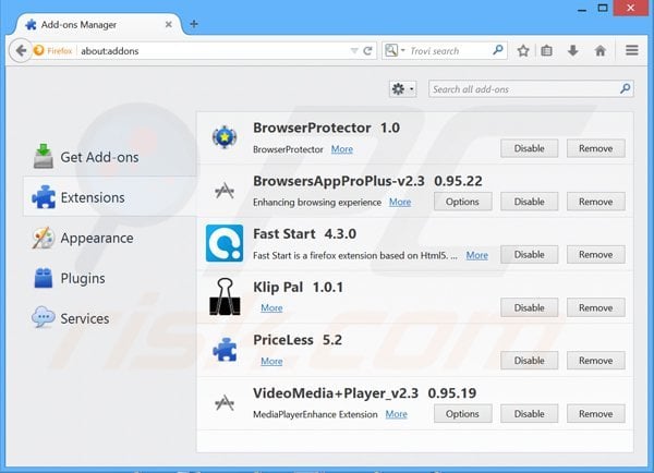 Removing Offercrowd ads from Mozilla Firefox step 2