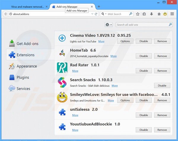 Removing Selection Tools ads from Mozilla Firefox step 2