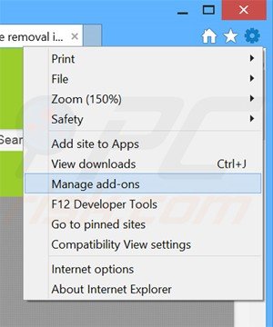 Removing Selection Tools ads from Internet Explorer step 1