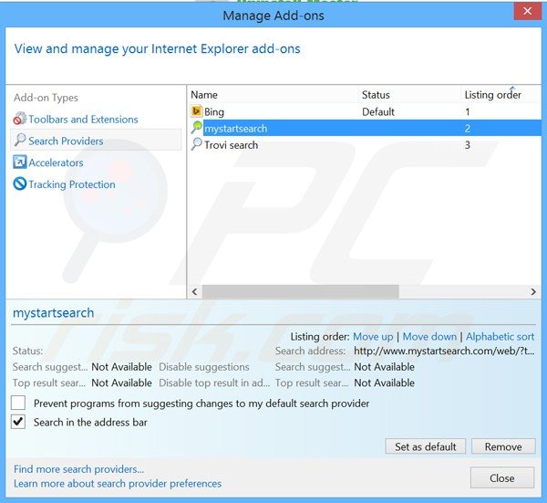 Removing Uninstall Master from Internet Explorer default search engine