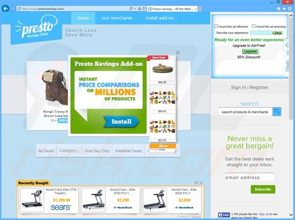 Presto Savings adware