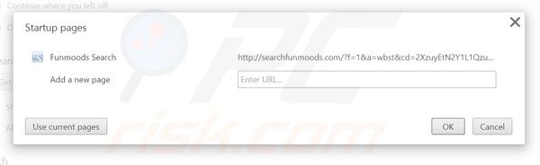 Removing funmoods from Google Chrome homepage