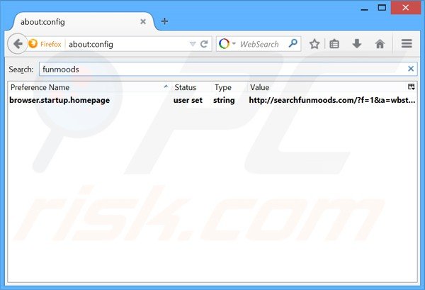 Removing searchfunmoods.com from Mozilla Firefox default search engine