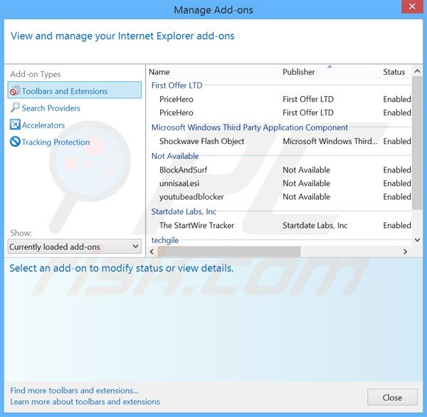 Removing zoompic ads from Internet Explorer step 2