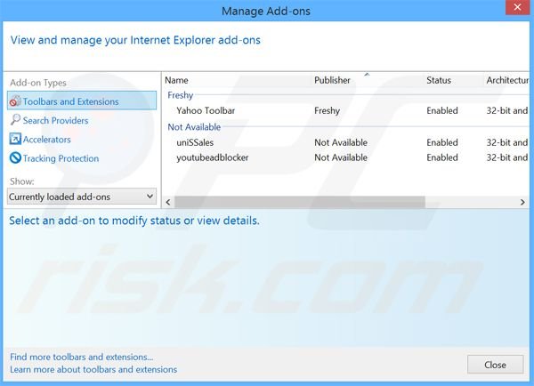 Removing Phrase Finder ads from Internet Explorer step 2