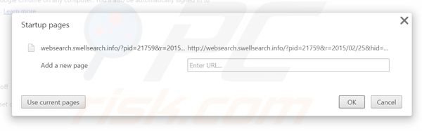 Removing websearch.swellsearch.info from Google Chrome homepage