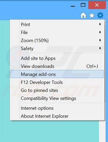 Removing WebZoom ads from Internet Explorer step 1