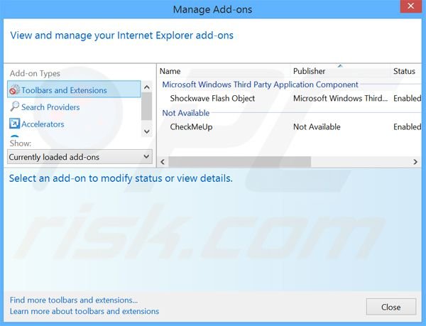 Removing WebZoom ads from Internet Explorer step 2