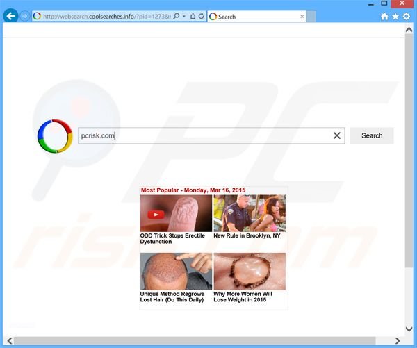 websearch.coolsearches.info browser hijacker