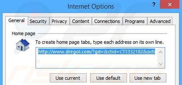 Removing dregol.com from Internet Explorer homepage