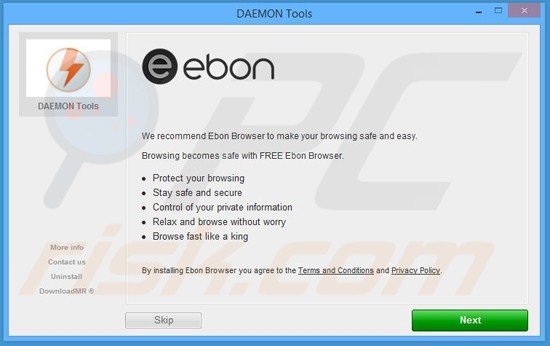 ebon browser adware installer