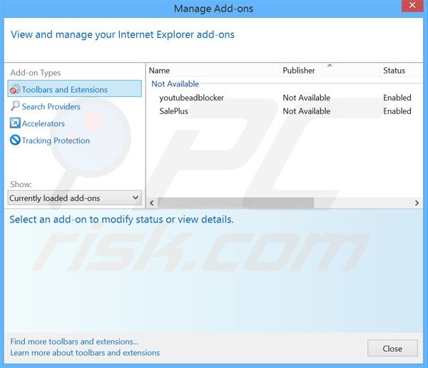 Removing SafeGuard ads from Internet Explorer step 2