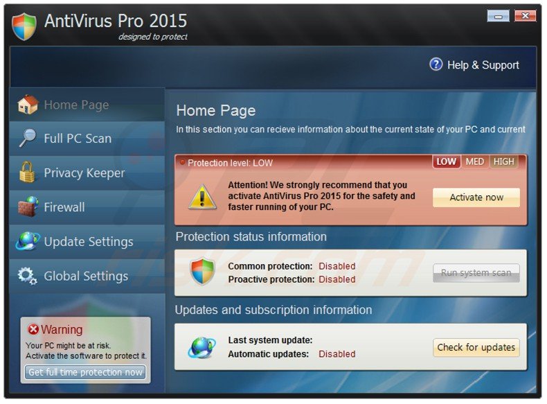 antivirus pro 2015 fake antivirus program