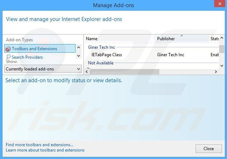 Removing WeatherBug related adware from Internet Explorer step 2