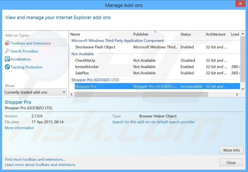 Removing YTDownloader ads from Internet Explorer step 2