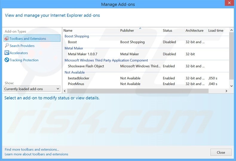 Removing cassiopesa.com related Internet Explorer extensions